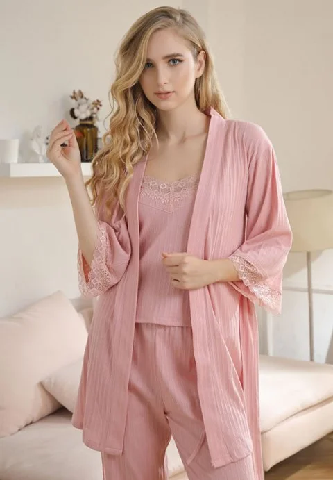 women's pajamas designed for those who believe in sweet dreams and cozy nights.Lounge All Sunday 3 Piece PJ Set