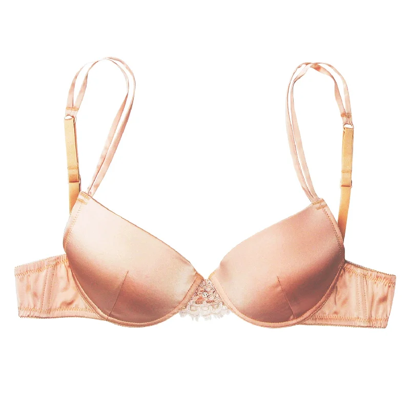 wireless bra for daily wearChampagne Silk Underwire Contour Bra