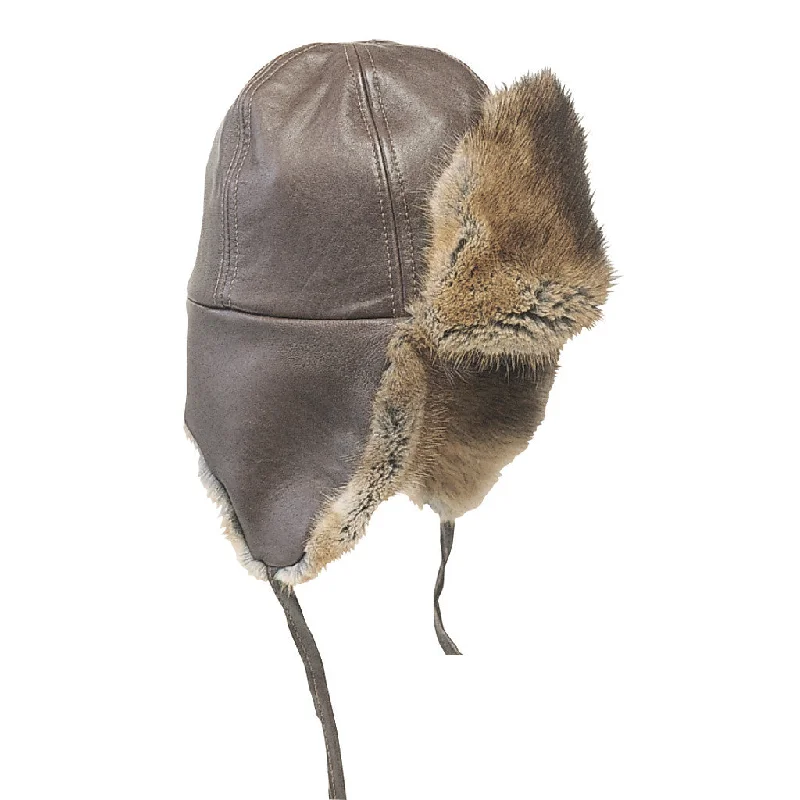 lightweight running hats with reflective strips for safetyMuskrat Fur Aviator Hat