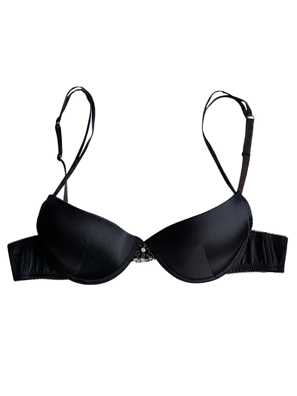 plus-size minimizer bra with smooth cupsBlack Silk Underwire Contour Bra