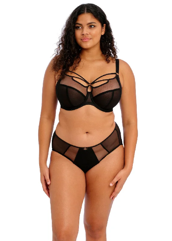 smoothing high-neck braElomi Sachi Black Plunge Bra