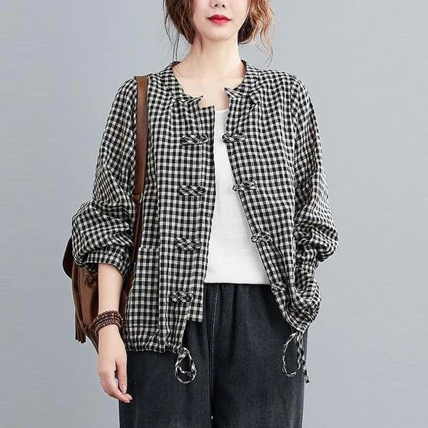 Women's Coats with ZipperOversized Women Autumn Cotton Linen Jackets Loose Casual Outerwear Coats