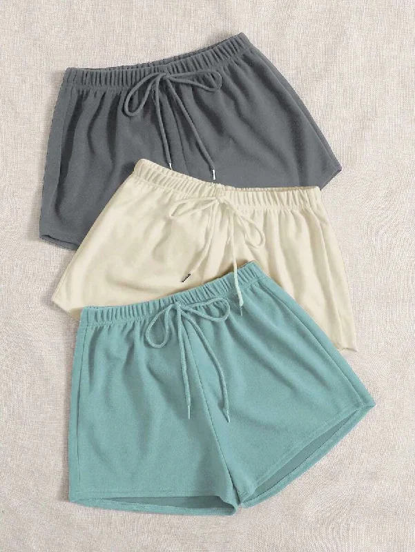 women's pajamas for those who want to feel pampered and lovedPack Of 3 Solid Knot Lounge Shorts