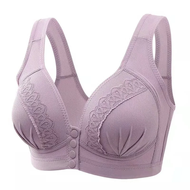 smoothing high-waisted bra for tummy controlFront Button Breathable Skin-Friendly Cotton Bra