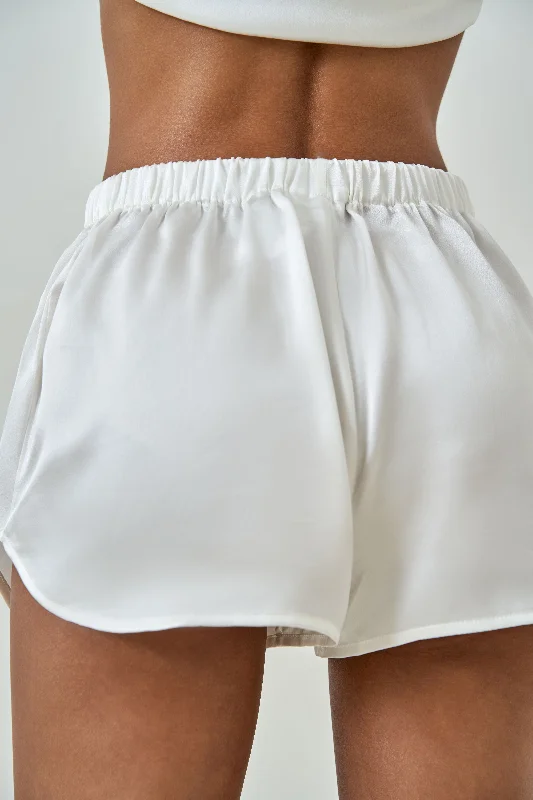 women's pajamas for those who cherish softnessSilk Shorts - White