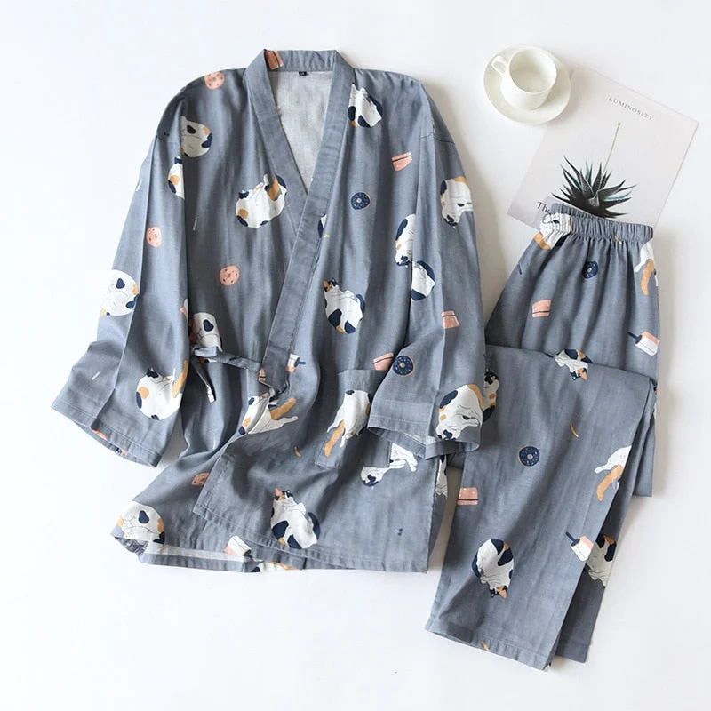 women's pajamas for everyday wearPyjama Kimono Femme Coton Animé