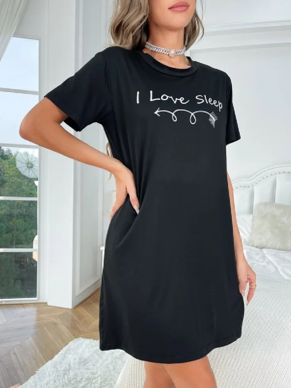 women's pajamas with a sophisticated, modern twistSlogan Design Nightdress