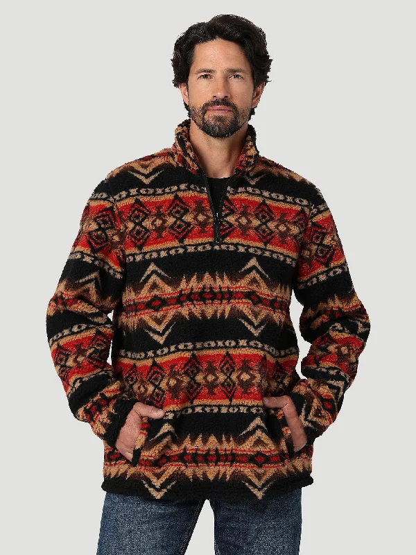 straw hats for summerMen's Wrangler Heavyweight Quarter-zip Sherpa Pullover In Cappuccino