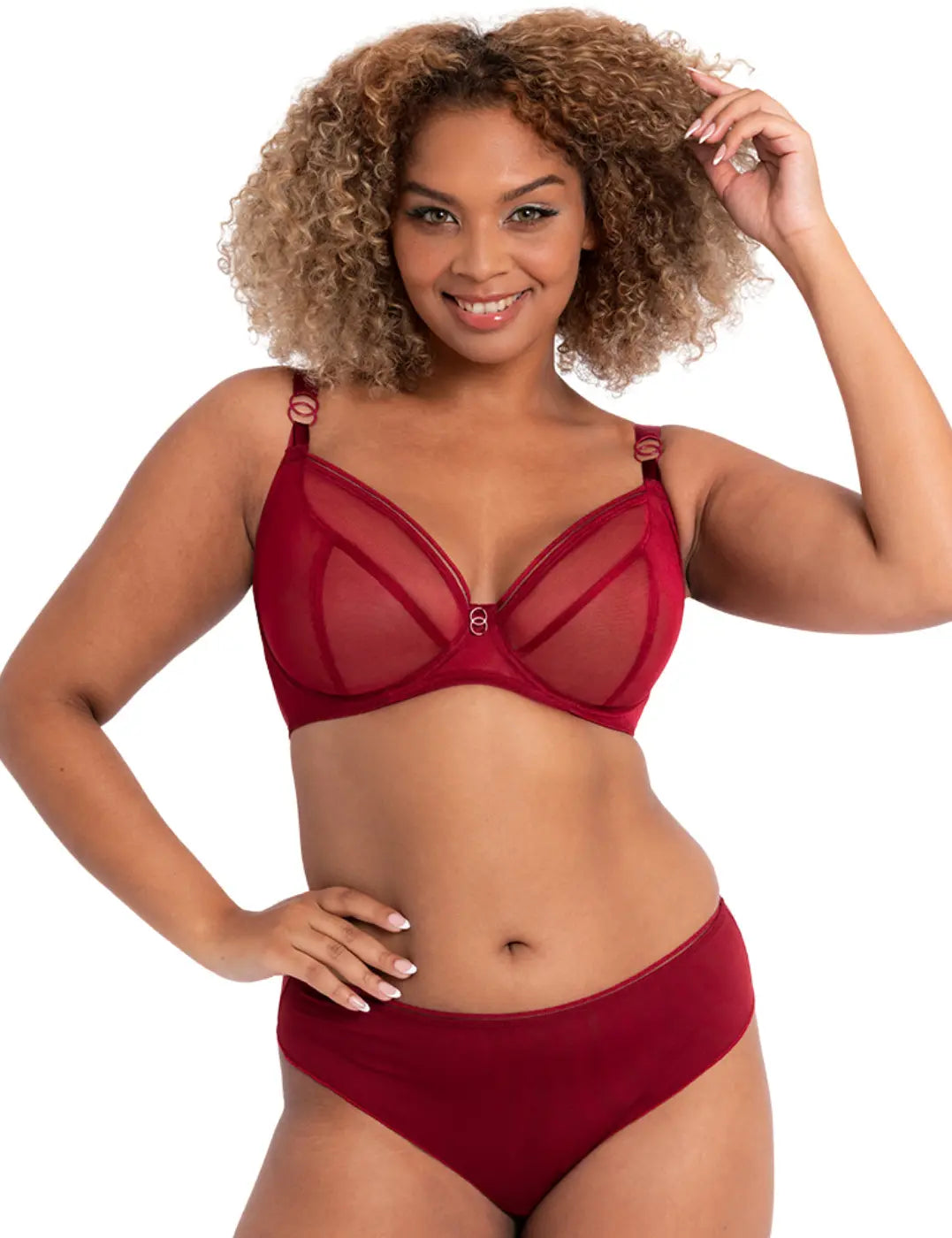 wireless maternity braCurvy Kate Lifestyle Deep Red Plunge Bra