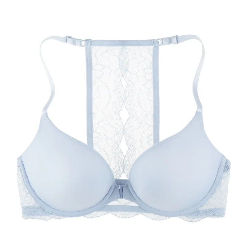 plus-size demi-cup bra with lace overlayAurora Super Push-Up Racerback