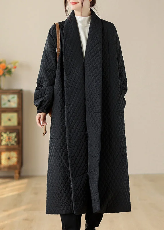 Women's Coats with PocketsOriginal Design Black Pockets Thick Loose Fine Cotton Filled Coats Winter