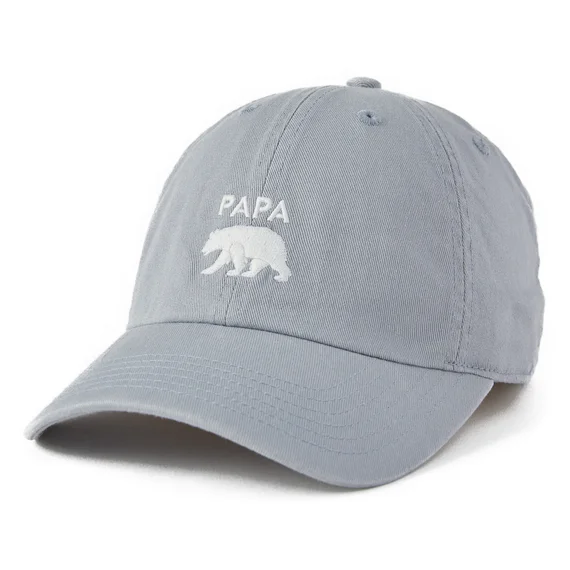 adjustable baseball caps with built-in headbands for comfortPapa Bear Silhouette Chill Cap - Stone Blue