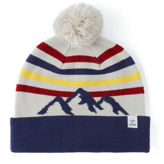 trendy snapback hatsRetro Mountain Stripes So Chill Beanie