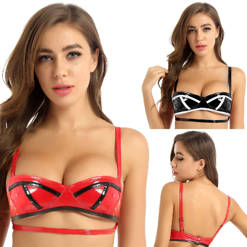 lingerie bra set with matching pantiesLatex Cut Out Bra