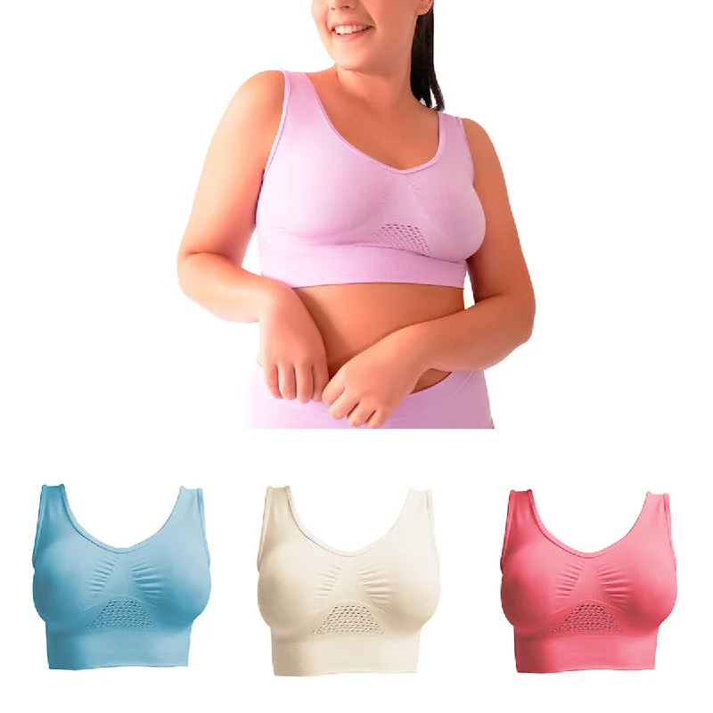 seamless bra for minimizersBra Fresh Control Kit 3 Pzs Colores De Verano A Elegir |M2124