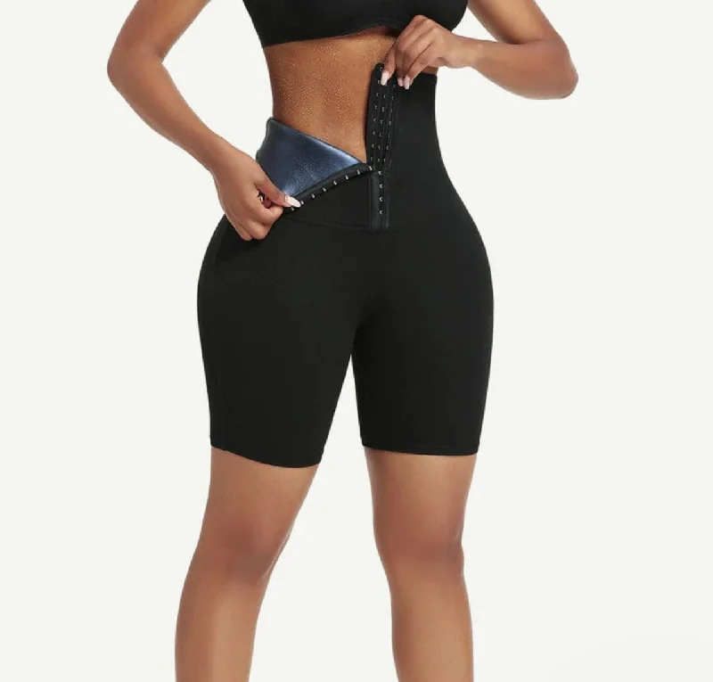 plus-size wireless braSauna compression shorts