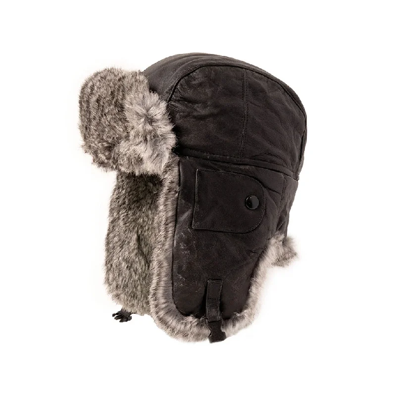 adjustable baseball caps for kidsCrown Cap Leather With Fur Aviator