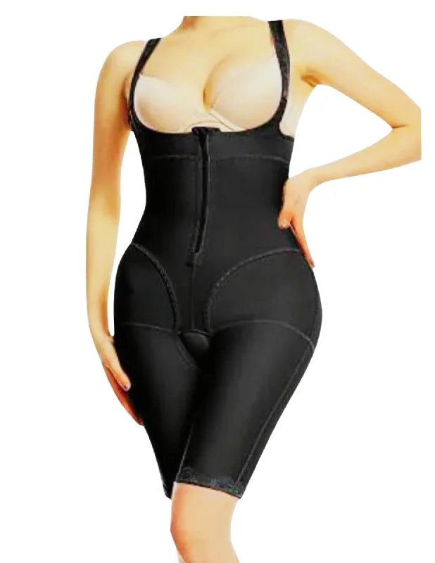 convertible halter-neck braFIRM COMPRESSION TUMMY CONTROL SHAPEWEAR BODYSUIT  ONE-PIECE FAJA W. ZIPPER