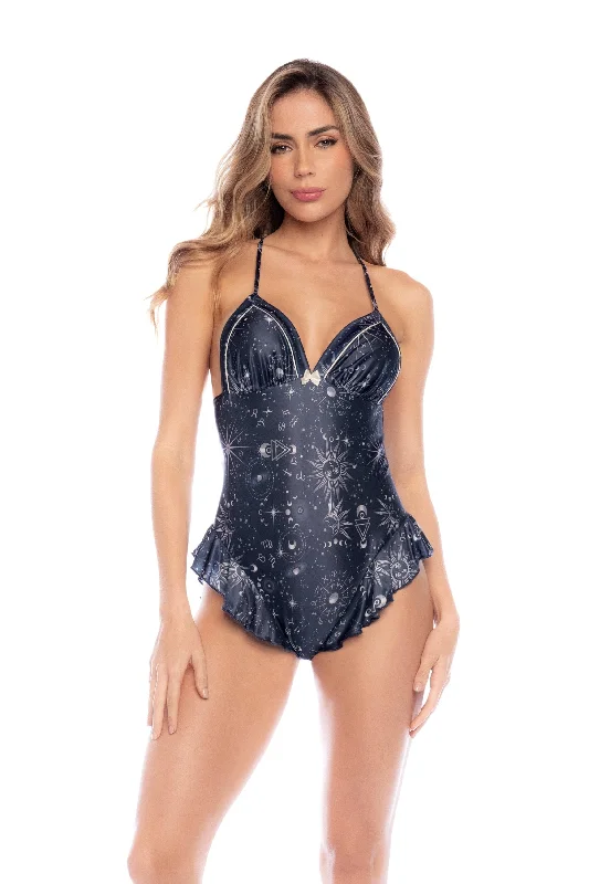 seamless bralette for layeringMapale Lounge 7586 Sleep Romper Sapphire Blue Print