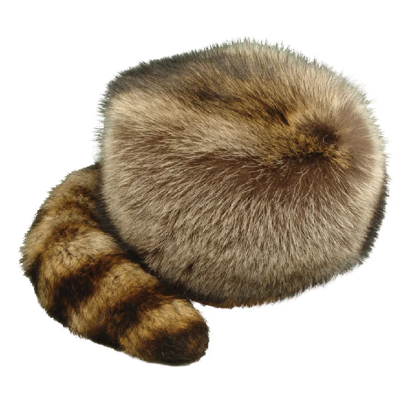 elegant feather hats for fashionRaccoon Davy Crockett Tail Hat