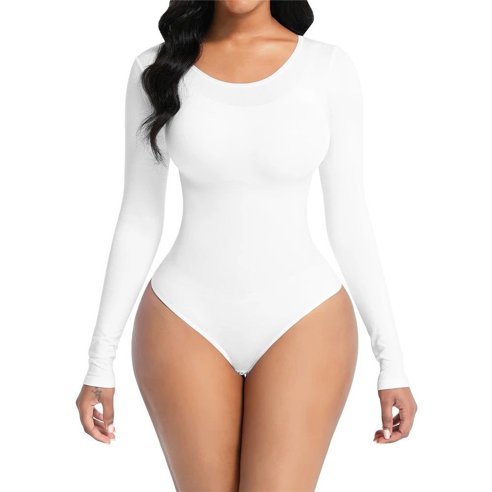 seamless molded bra for smooth undergarmentsLong Sleeve Shaper Bodysuit