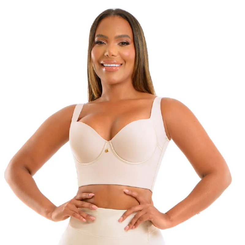 wireless bra with ruched sides for slimmingFajas Colombianas Melibelt 9002