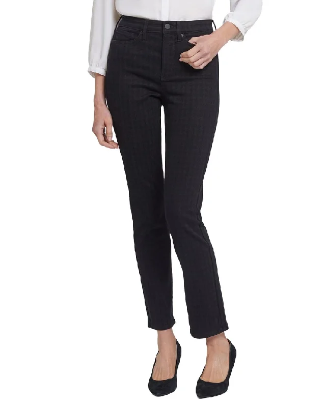 Women's Jodhpurs with Mid WaistNYDJ Sheri Houndstooth Luxe Burnout Slim Jean