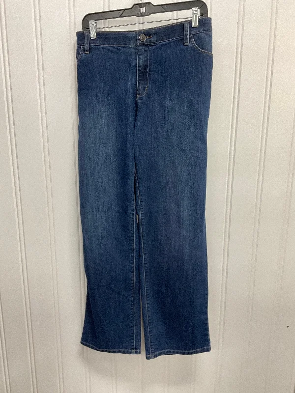 Women's Jodhpurs with Notched CollarJeans Straight By Cj Banks In Blue Denim, Size:18