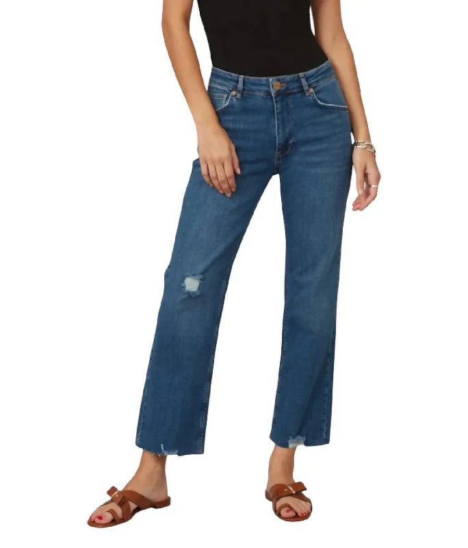 Women's Jodhpurs with Notched CollarDenver High Rise Straight Jeans In Dim Sky