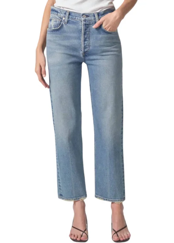 Women's Yoga PantsFontana Florence Wide Straight Jeans In Bright Medium