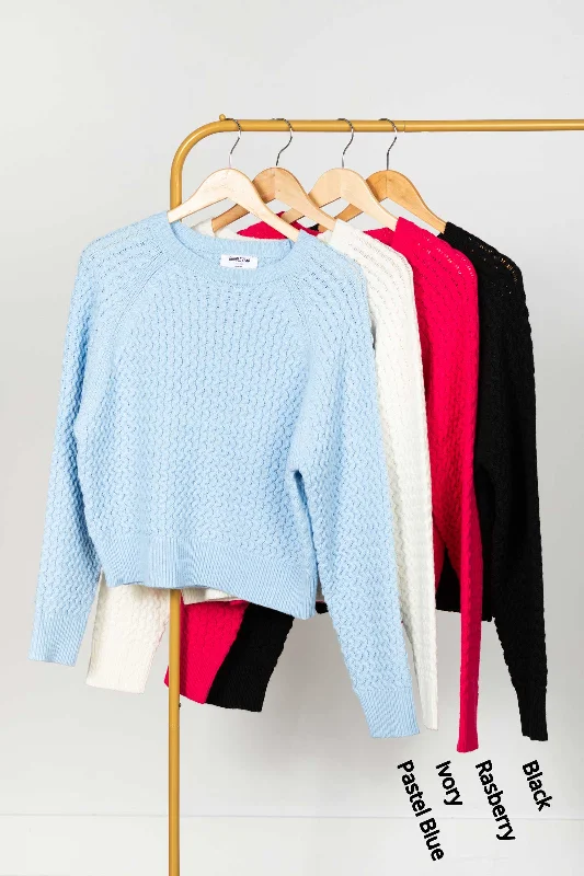 Women's Puffed Sleeve SweatersSwirl Knit Sweater