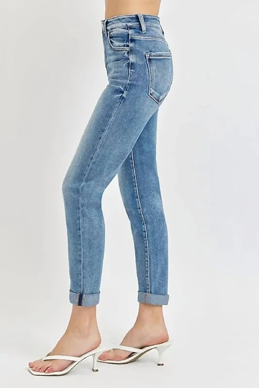 Women's Dress PantsCrop Roll-Up Jeans In Medium