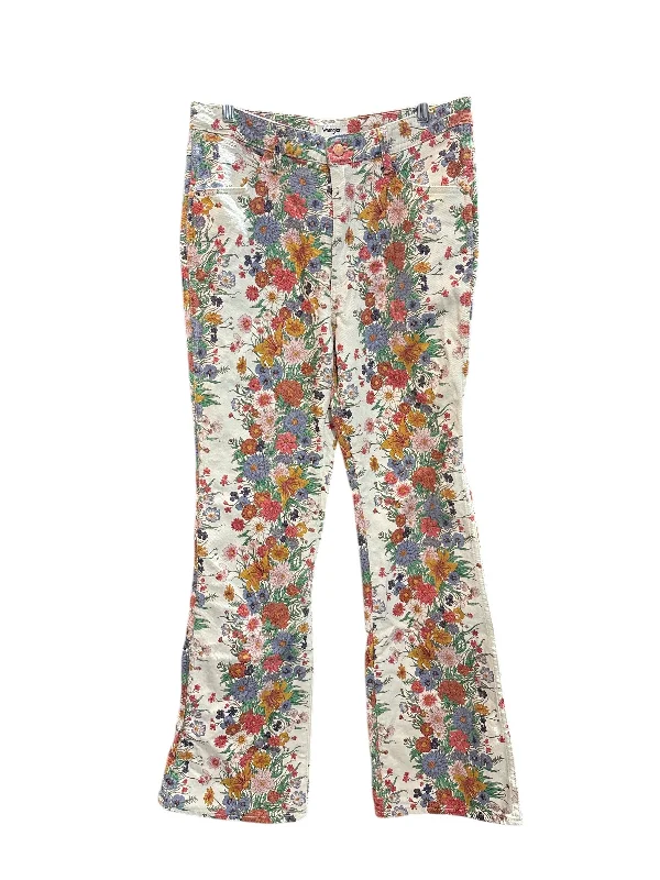 Women's Jodhpurs with Wide CollarJeans Flared By Wrangler In Floral Print, Size: 30