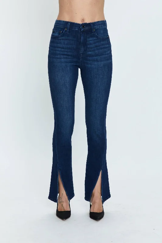 Women's Jodhpurs with Shawl CollarTeagan High Rise Vented Slim Straight Jeans In Urban Spree