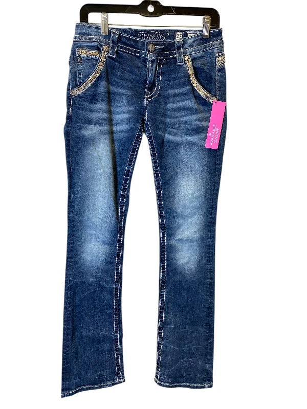 Women's Jodhpurs with Belt LoopsJeans Flared By Miss Me In Blue Denim, Size: 6