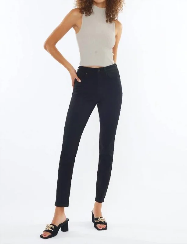 Women's Jodhpurs with Boat CollarAriel High Rise Black Cigarette Jeans In Grey