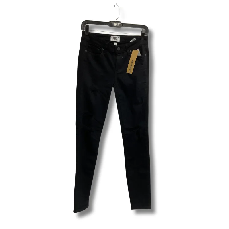 Women's Jodhpurs with U-Shaped CollarJeans Designer By Paige In Black, Size: 4