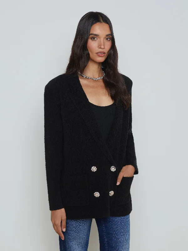 Women's Wide Collar SweatersEileen Knit Boyfriend Blazer