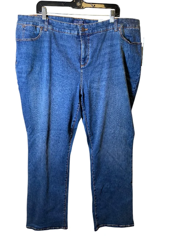 Women's Bell-Bottom PantsJeans Boot Cut By Talbots In Blue Denim, Size: 20