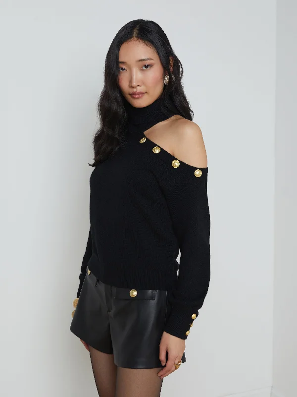 Women's Narrow Collar SweatersBrixie Cutout Turtleneck