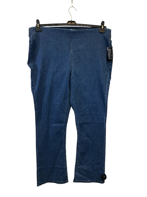 Women's Jodhpurs with Peter Pan CollarJeans Straight By Denim And Co Qvc In Blue Denim, Size: 22