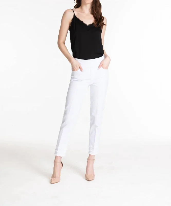 Women's Flared PantsLeave Me Jean In White