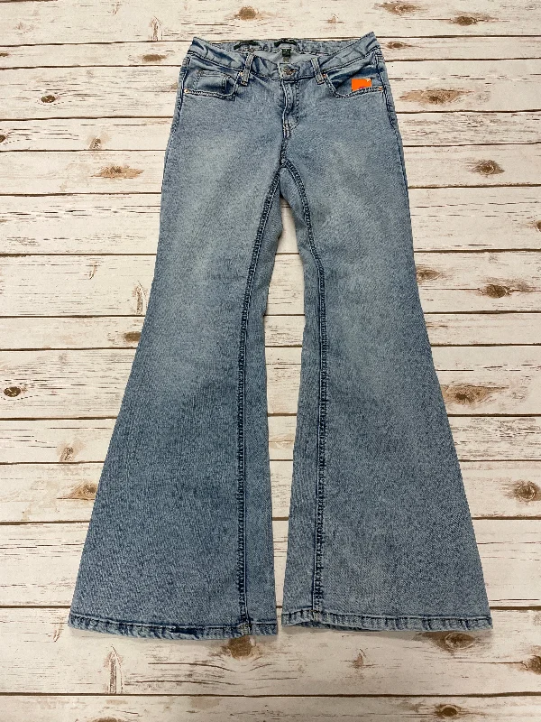 Women's Jodhpurs with High CollarJeans Flared By Wild Fable In Blue Denim, Size: 8