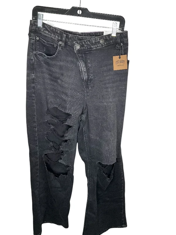 Women's Jodhpurs with ElasticJeans Straight By American Eagle In Black Denim, Size: 18