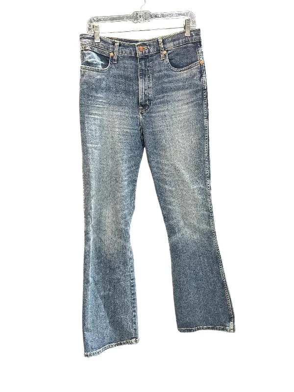 Women's Jodhpurs with Narrow CollarJeans Flared By Wrangler In Blue Denim, Size: 30