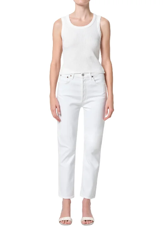 Women's Jodhpurs with Mandarin CollarRiley Crop High Rise Stretch Jeans In Sour Cream