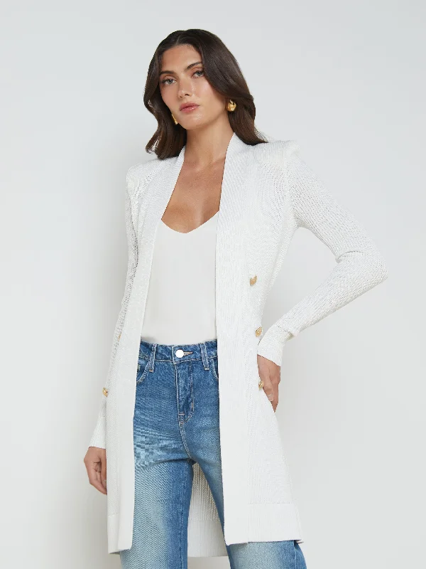 Women's Sweetheart Collar SweatersNoe Double-Breasted Cardigan