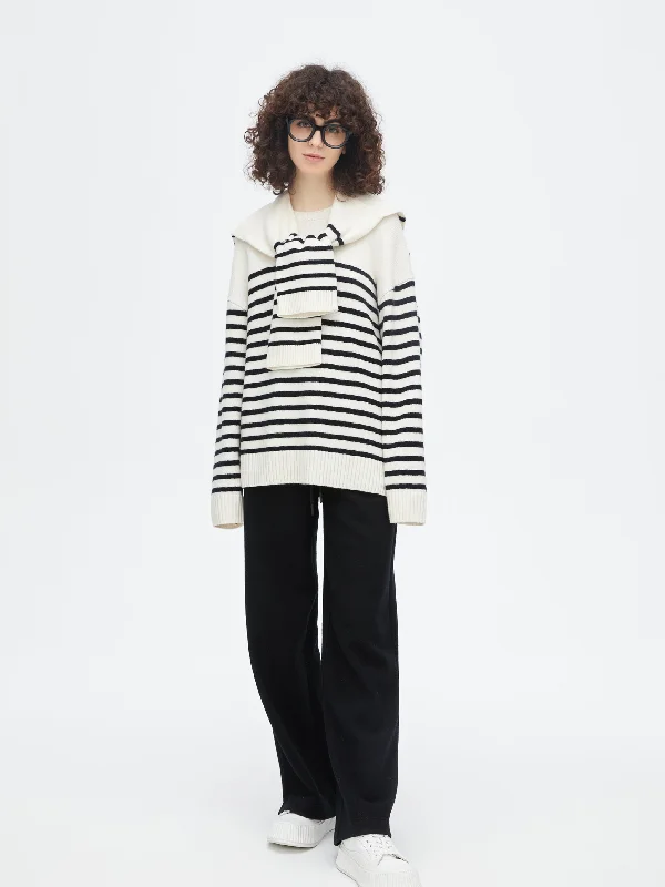 Women's Armenian Wool SweatersClassic Silhouette Striped Sweater