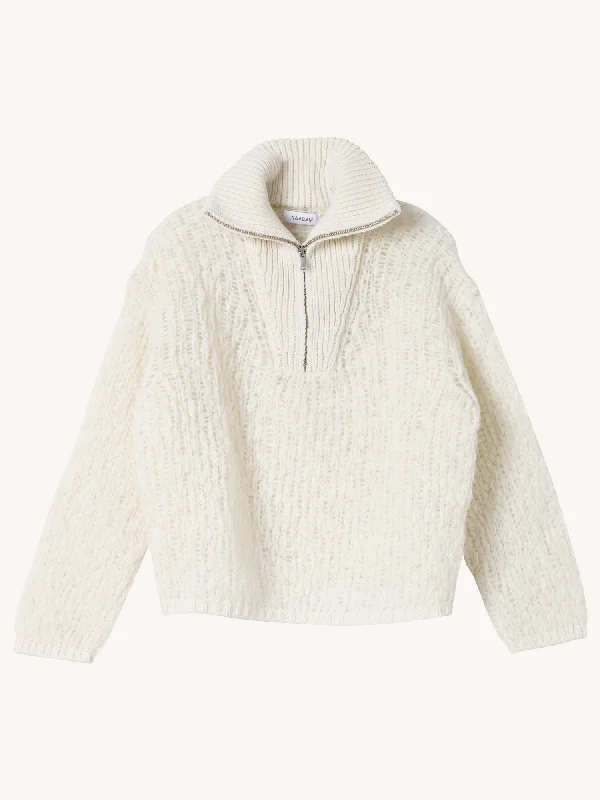 Women's Zip-Up SweatersBOUCLE QUARTER ZIP