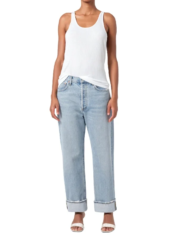 Women's Jodhpurs with Shirt CollarFran Low Slung Straight Jeans In Force